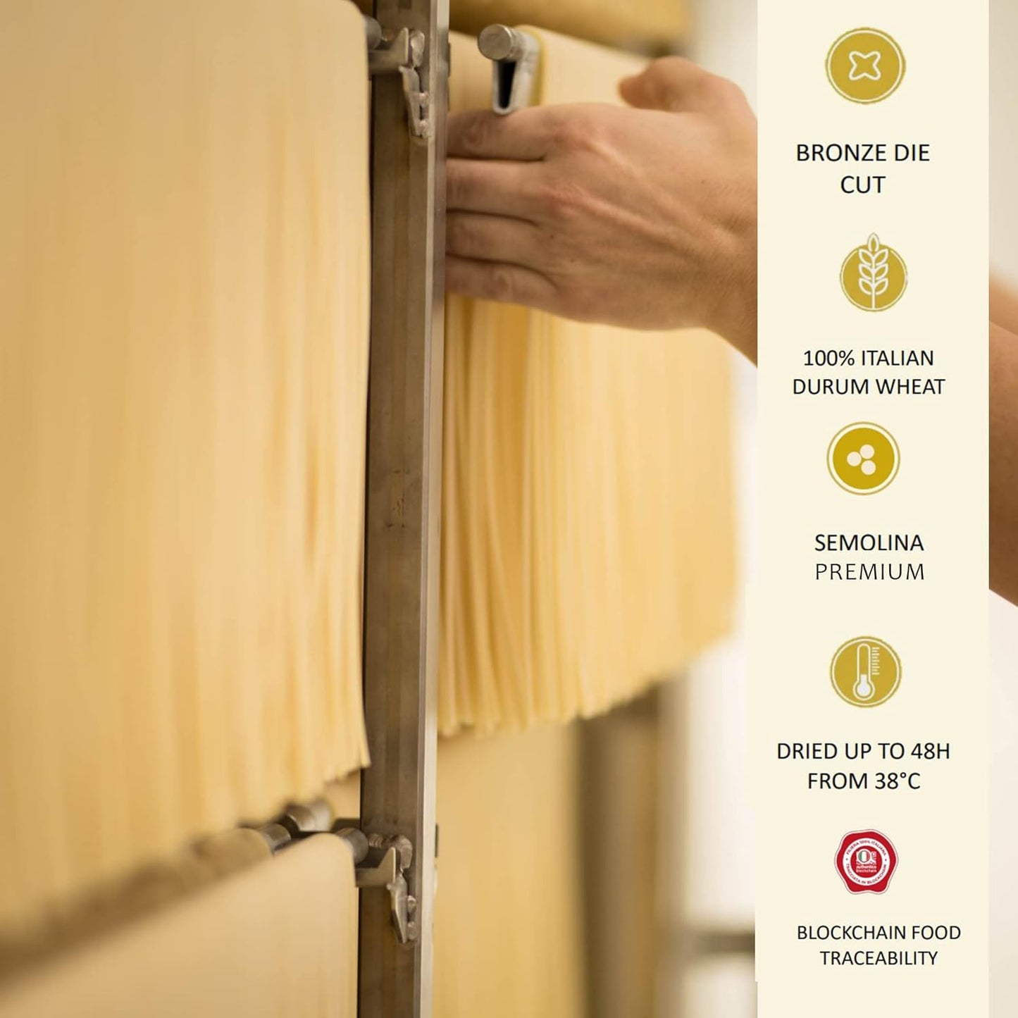 Marulo, Tagliatelle Pasta, Artisan Bronze Die-Cut Pasta, Pack of 12 x 1.1 lb