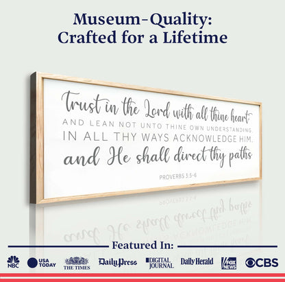 Proverbs 3:5-6 Faith Wall Sign