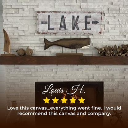 Rustic Lake Arrow Sign