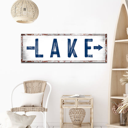 Rustic Lake Arrow Sign