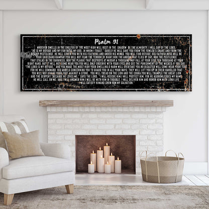 Psalm 91: 'He Is My Refuge' Sign - Inspirational Christian Wall Art for living room, religious decor
