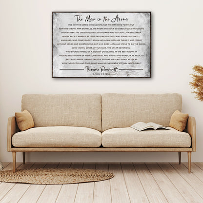 The Man In The Arena Grunge Sign