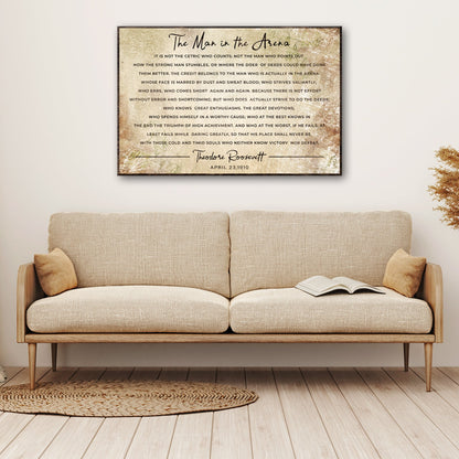 The Man In The Arena Grunge Sign