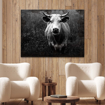 Longhorn Cattle Portrait Canvas Wall Art