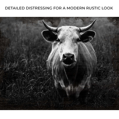 Longhorn Cattle Portrait Canvas Wall Art