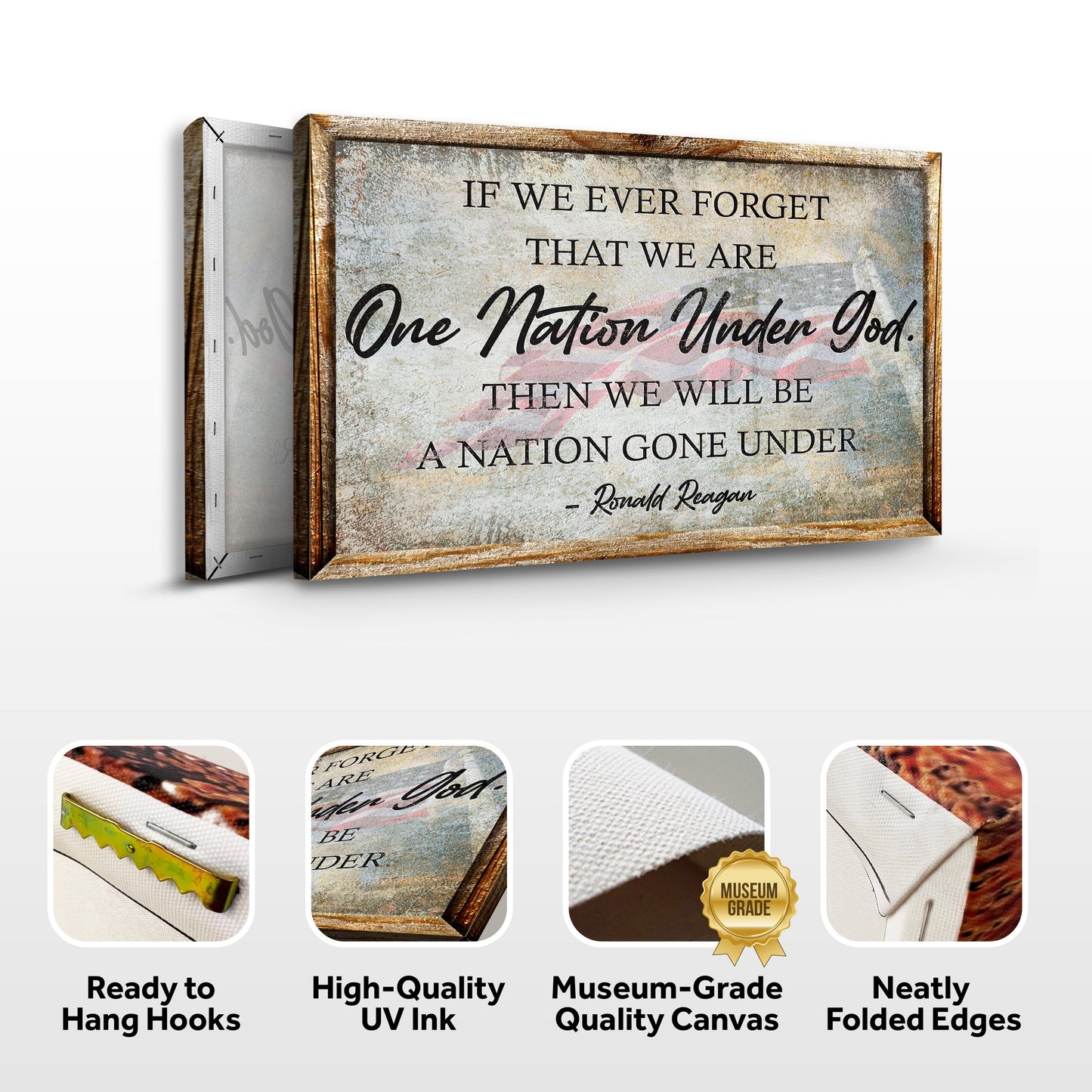 One Nation Under God Ronald Reagan Sign III