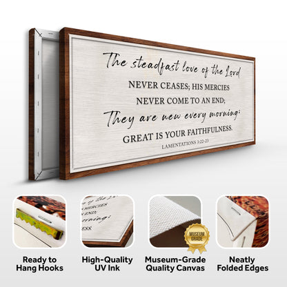 The Steadfast Love Of The Lord Lamentations 3:22-23 Faith Sign