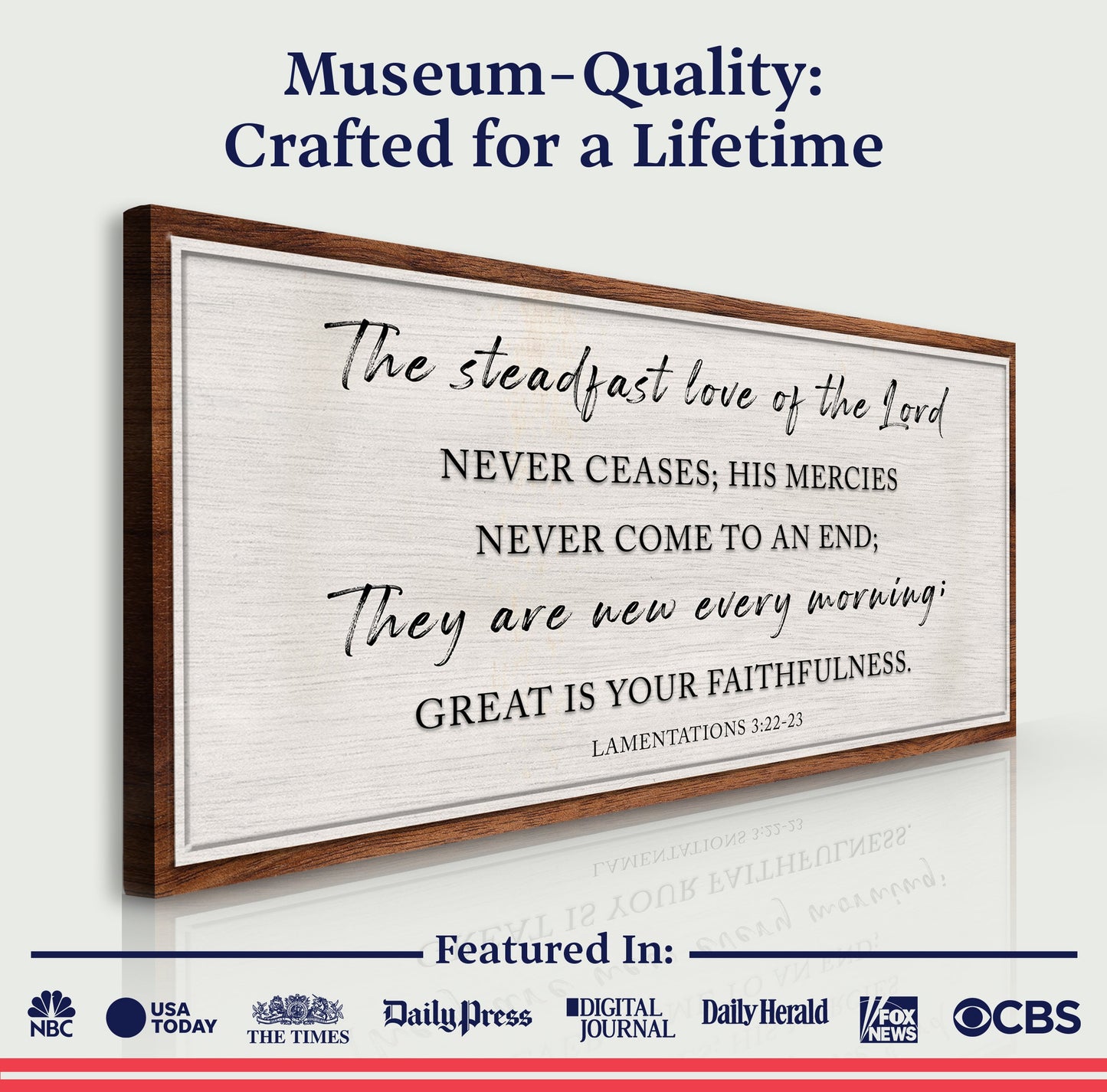 The Steadfast Love Of The Lord Lamentations 3:22-23 Faith Sign