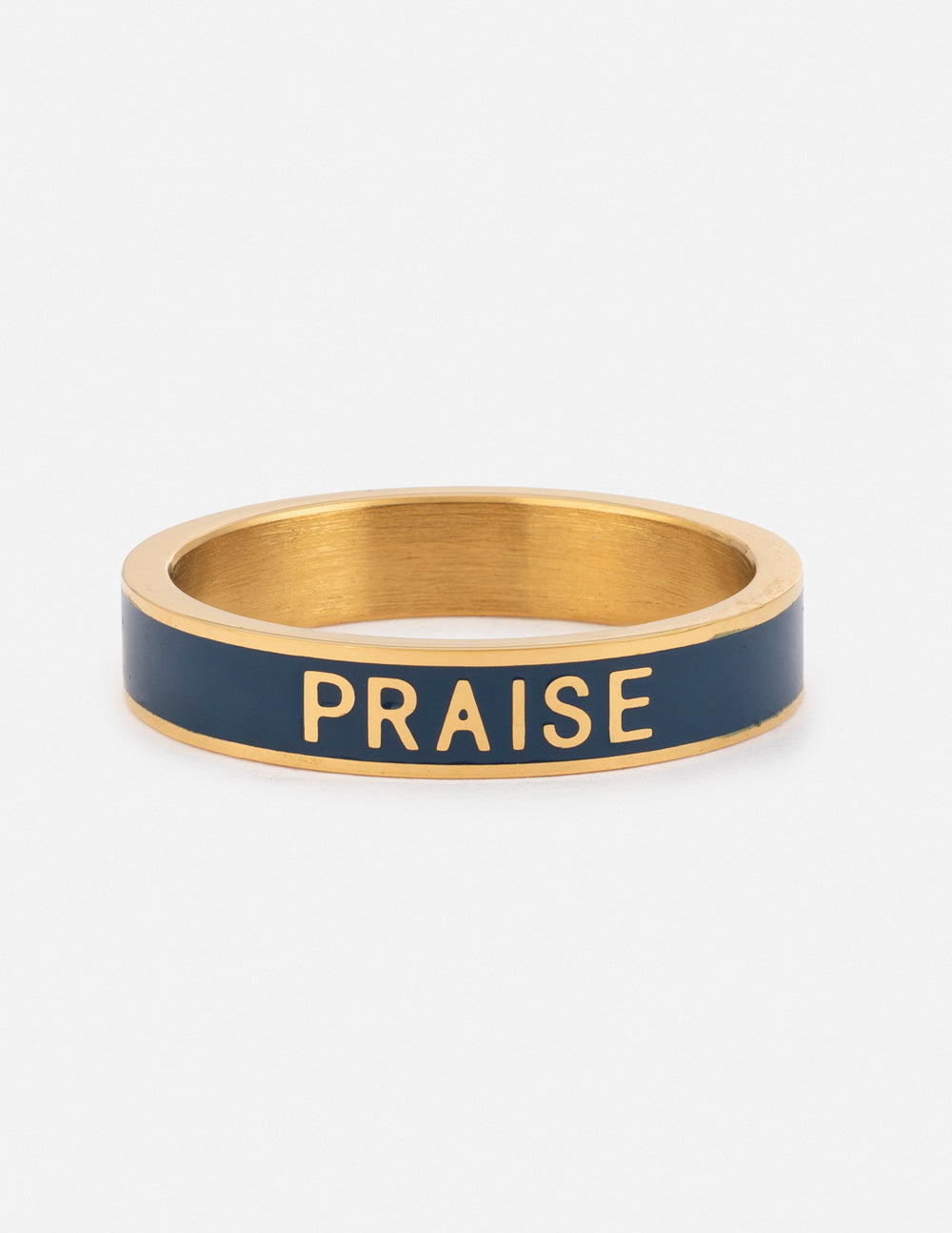 Navy Enamel Praise Ring