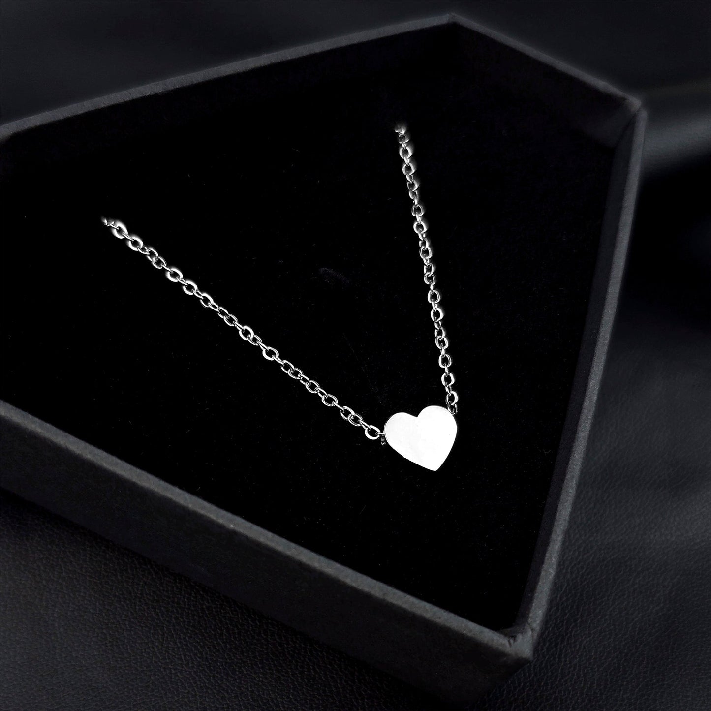 Stainless Steel Chain Dainty Heart Pendant Necklace