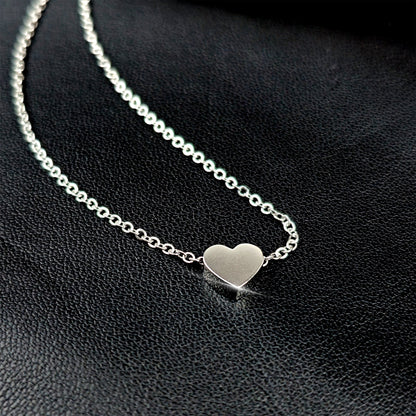 Stainless Steel Chain Dainty Heart Pendant Necklace
