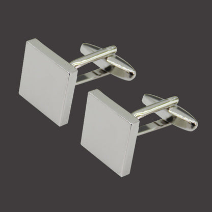 Black Gold Silver Laser Cufflinks