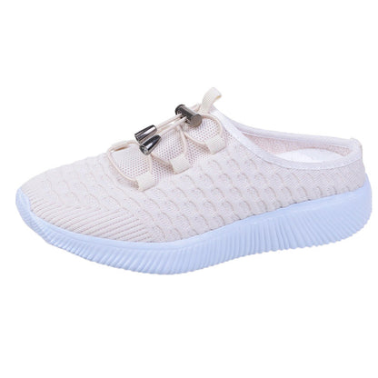 Plus Size Flying Woven Lace-Up Pumps