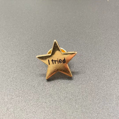 Creative Five-Pointed Star Metal Medal Brooch