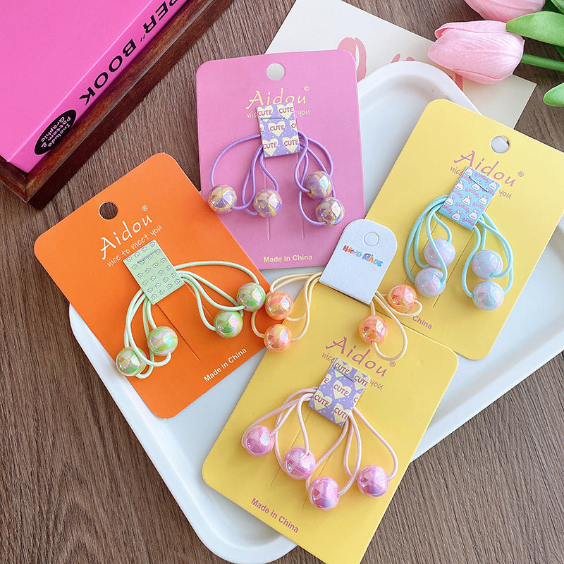 Colorful Round Beads Children's Hair String