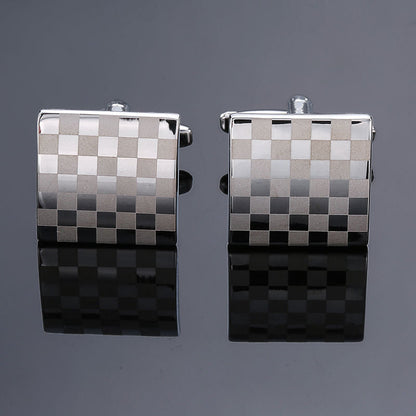 Black Gold Silver Laser Cufflinks