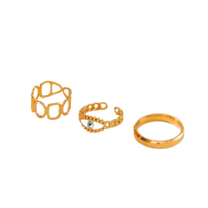 Golden Stainless Steel O-shaped Square Ring Suit