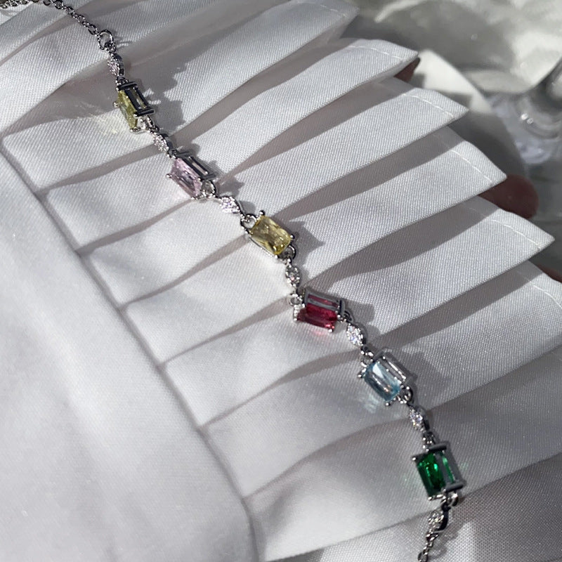 Platinum Plated Crystal Gem Bracelet