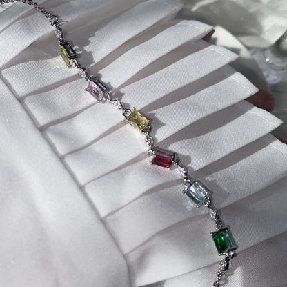 Platinum Plated Crystal Gem Bracelet