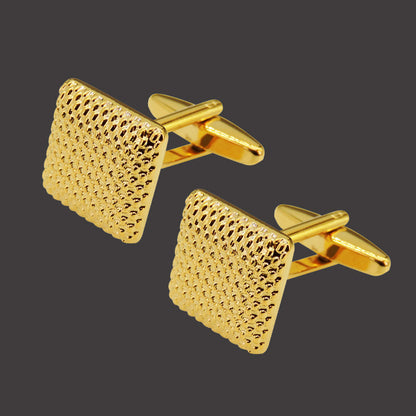 Black Gold Silver Laser Cufflinks