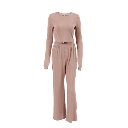 Long-Sleeve Pajamas Short Trousers Set