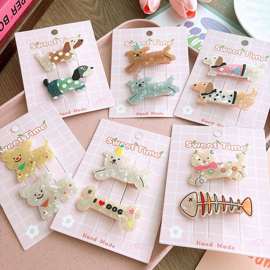 Cute Cartoon Acrylic Cat Barrettes Girl