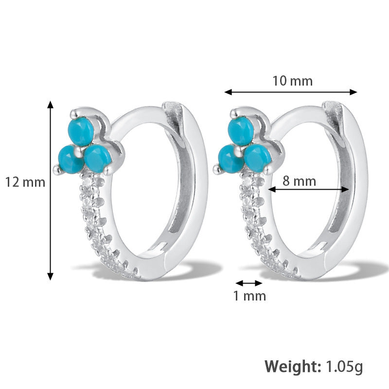 Fashion Color Zircon Earrings Design Sense