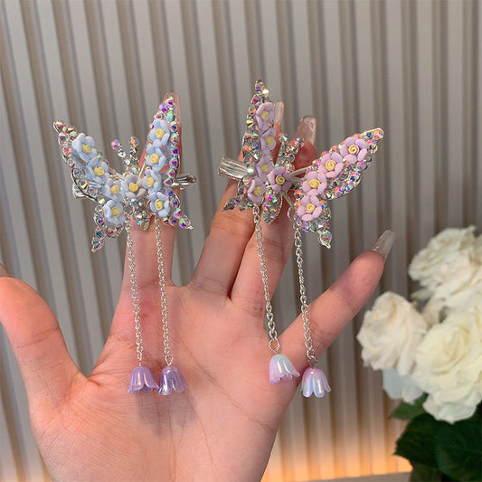 Children's Moving Butterfly Barrettes Super Fairy Side