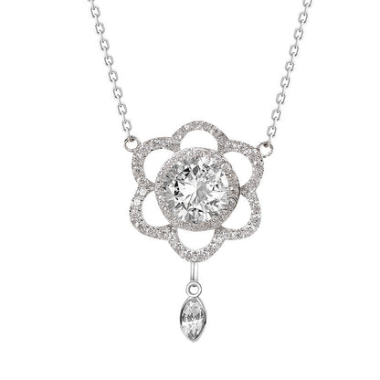 S925 Silver Zircon Diamond Necklace