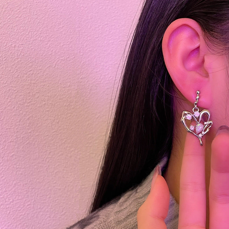 Lava Love Heart Stud Earrings