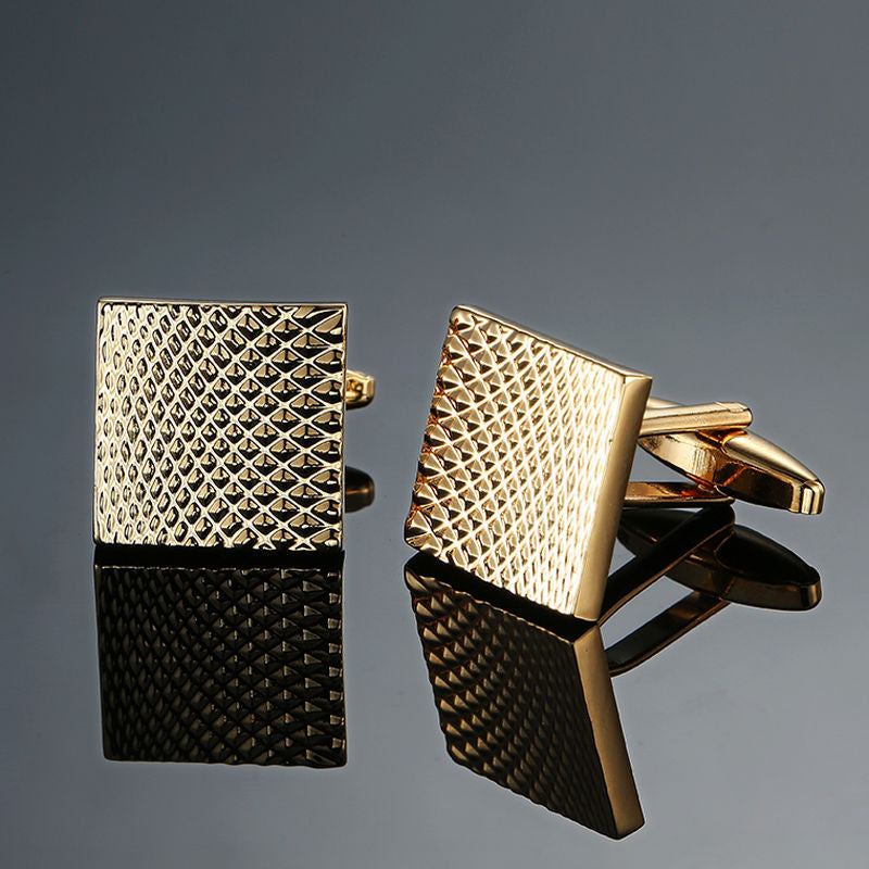 Black Gold Silver Laser Cufflinks