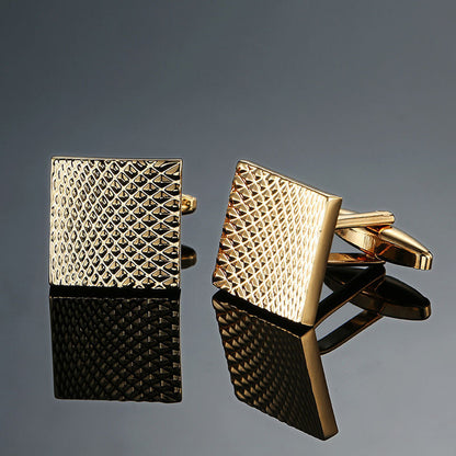 Black Gold Silver Laser Cufflinks