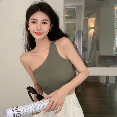 Ladies Belt Chest Pad Shoulder Hanging Outer Wear Short Top