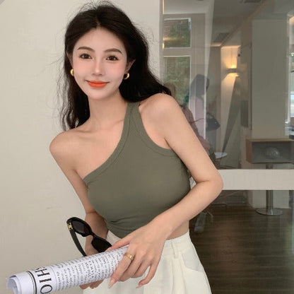 Ladies Belt Chest Pad Shoulder Hanging Outer Wear Short Top