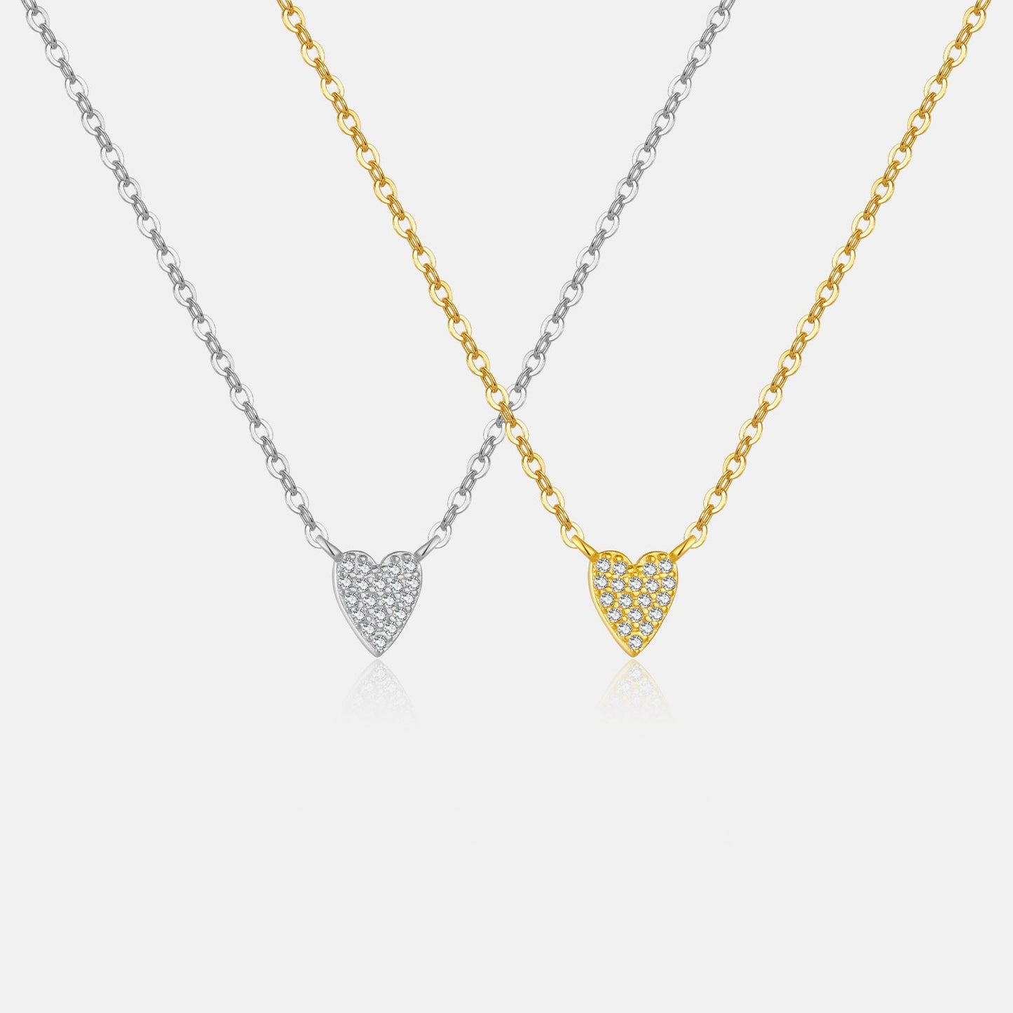 S925 Diamond Heart Pendant Necklace