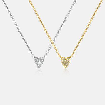 S925 Diamond Heart Pendant Necklace