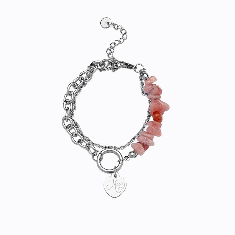 Heart Stitching Gravel Bracelet