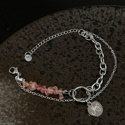 Heart Stitching Gravel Bracelet
