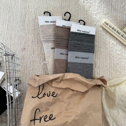 Colorful String Mesh Hollow Mid-Calf Socks