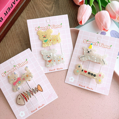Cute Cartoon Acrylic Cat Barrettes Girl