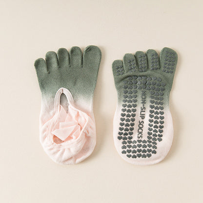 Hanging Dyed Yoga Socks Non-slip Women's Five Fingers