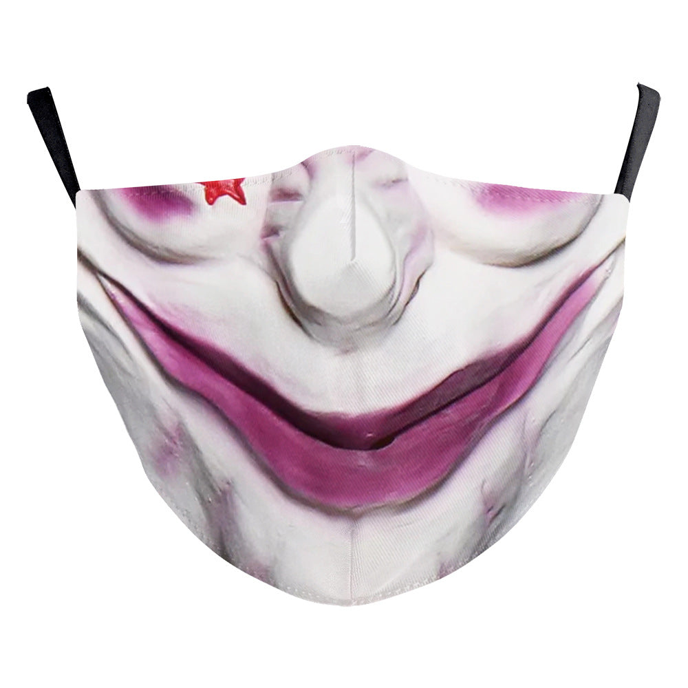 Halloween Digital Printing Funny Face Double-layer Dust Mask