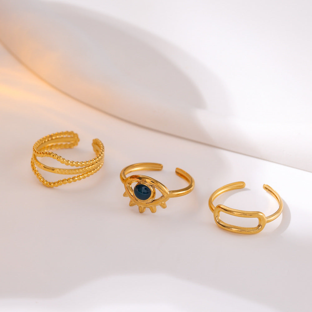 Golden Stainless Steel O-shaped Ring Suit