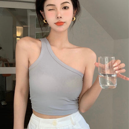 Ladies Belt Chest Pad Shoulder Hanging Outer Wear Short Top