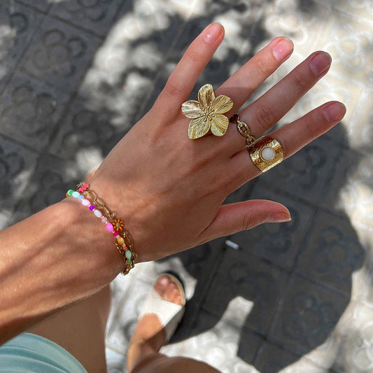 Titanium Steel Shell Beaded Bracelet