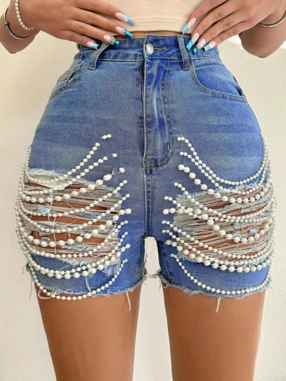 High Waist Slimming Denim Shorts