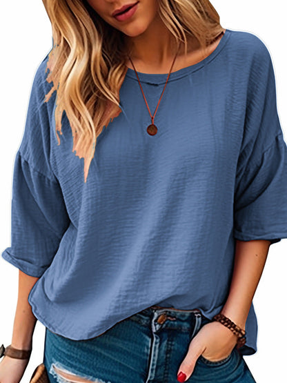 Fashion Women's Wear Comfortable Three-quarter-length-sleeved T-shirt