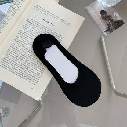 Candy Color Shallow Mouth Ice Silk Invisible Terry Bottom Boat Socks