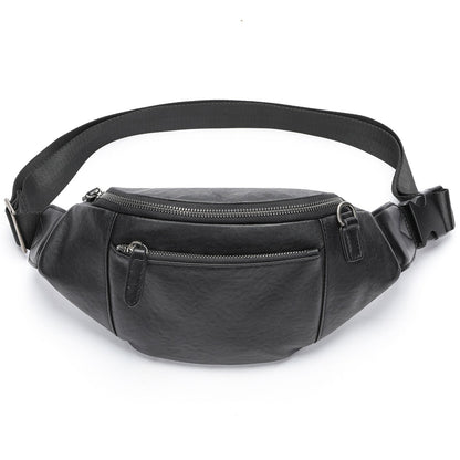 Men's First Layer Cowhide Messenger Chest Bag