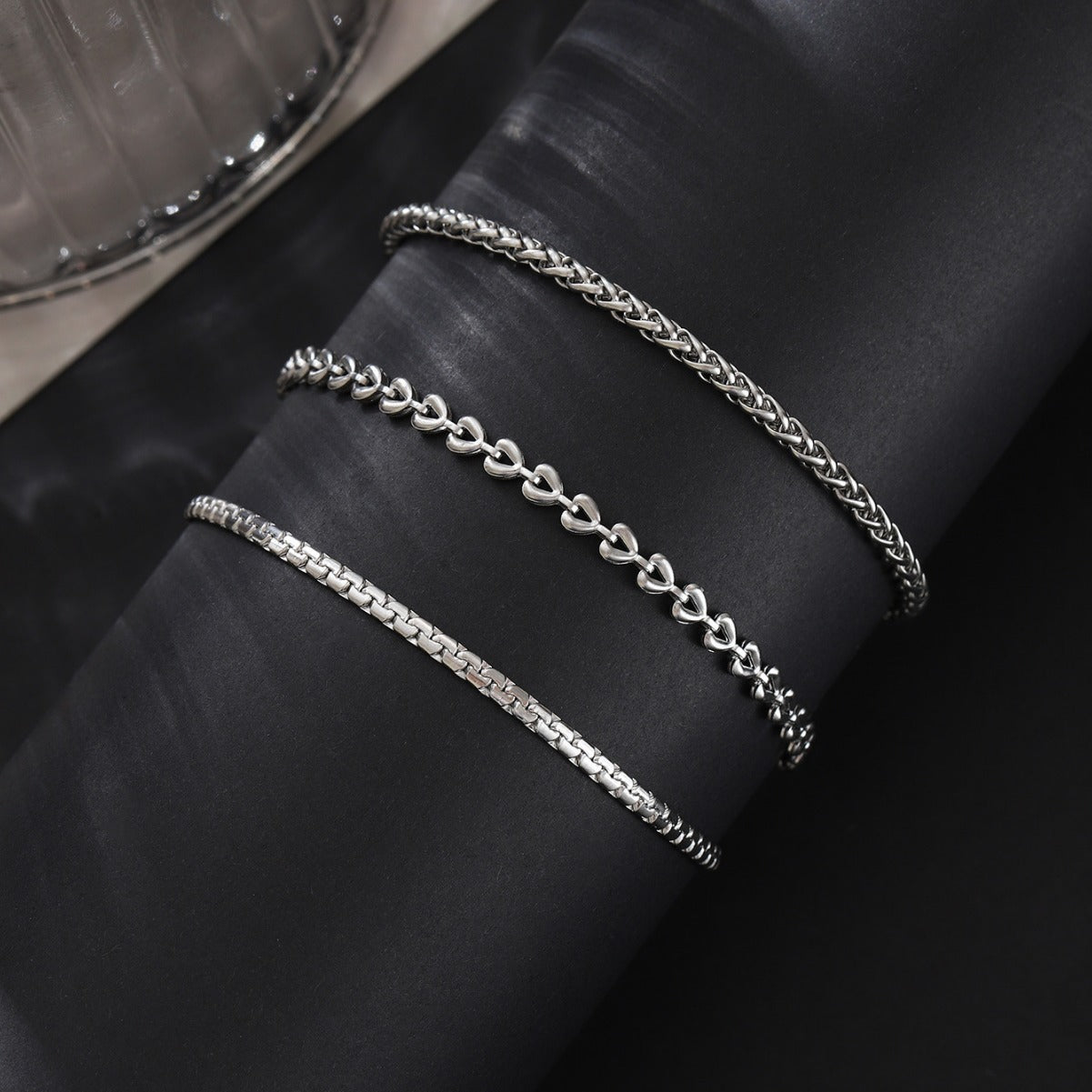 Stainless Steel Keel Bracelet Set